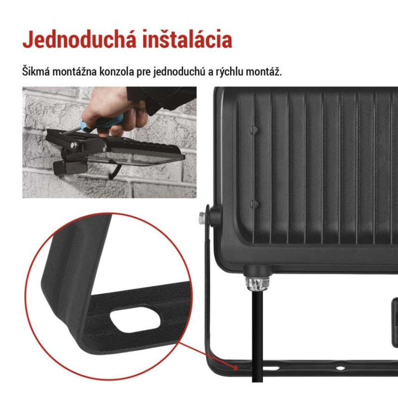 LED reflektor GLARO s pohybovým čidlom, 50 W, čierny, IP54, 5000 lm, neutrálna biela 8