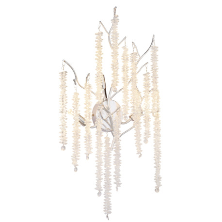 Nástenné svietidlo, kov chróm, pochrómovaný hliník, číre plastové krištále, ŠxV: 320x600mm, H: 180mm