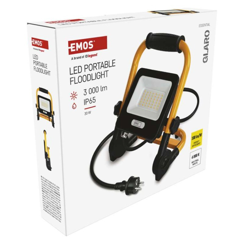 LED reflektor GLARO 30 W, žlto-čierny, IP65, 3000 lm, neutrálna biela 14