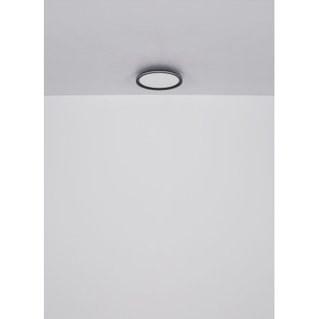 Stropné svietidlo, kov/hliník čierny matný, plast opál, niekoľko úrovní pomocou nástenného vypínača, 8