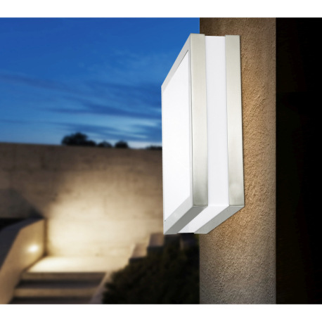 Vonkajšie svietidlo, nerezová oceľ, plast biely, stropné, IP44, DxŠxV: 285x285x85, bez žiaroviek 2xE 2