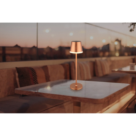 Solárne svietidlo, kov/plast metalíza vo farbe šampaňského, plast satinovaný, posuvný spínač, batéri 1