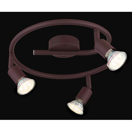 Stropné svietidlo, kov imitácia hrdze, otočné, Ø: 290, V:150, vrátane žiaroviek 3xGU10 LED 3W 230V, 5