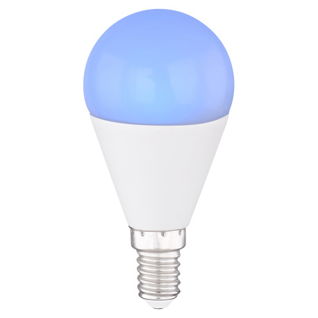 LED žiarovka, plast opál biely, ILLU, kompatibilné s Google Assistant a Alexa, mob. aplikácia, diaľk 4
