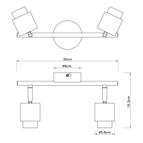 Nástenné svietidlo, kov čierny, svetlé drevo, DxŠxV:300x80x160, bez žiaroviek 2xE27, max. 40W 230V 17
