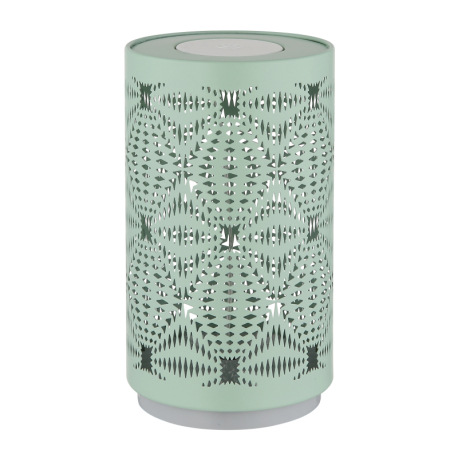 Stolná lampa, plast biely matný, kov zelená, dotykové zapnutie/vypnutie, zmena farieb RGB, fixácia f 14