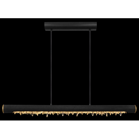 Závesné svietidlo, kov čierny, drevo čierne, priehľadné akrylové krištále, mosadzný krúžok, textilný 5