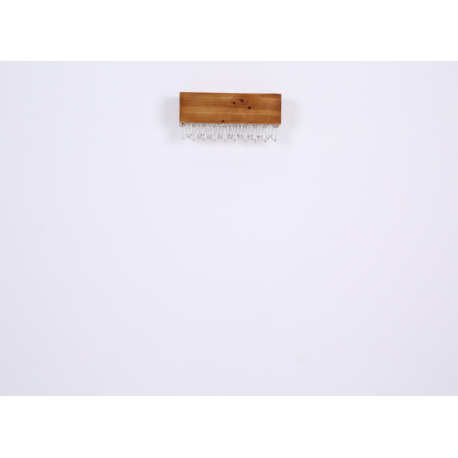 Nástenné svietidlo, kov čierny, drevo hnedé, plast opál, plastové kryštály číre, ŠxV: 370x170, H: 11 16