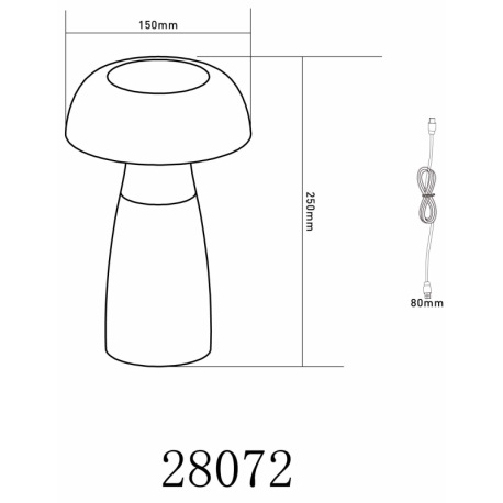 Nabíjateľná stolová lampa, číry plast, strieborný kov, dotyk. zap./vyp., plynulá regulácia dotyk. st 20