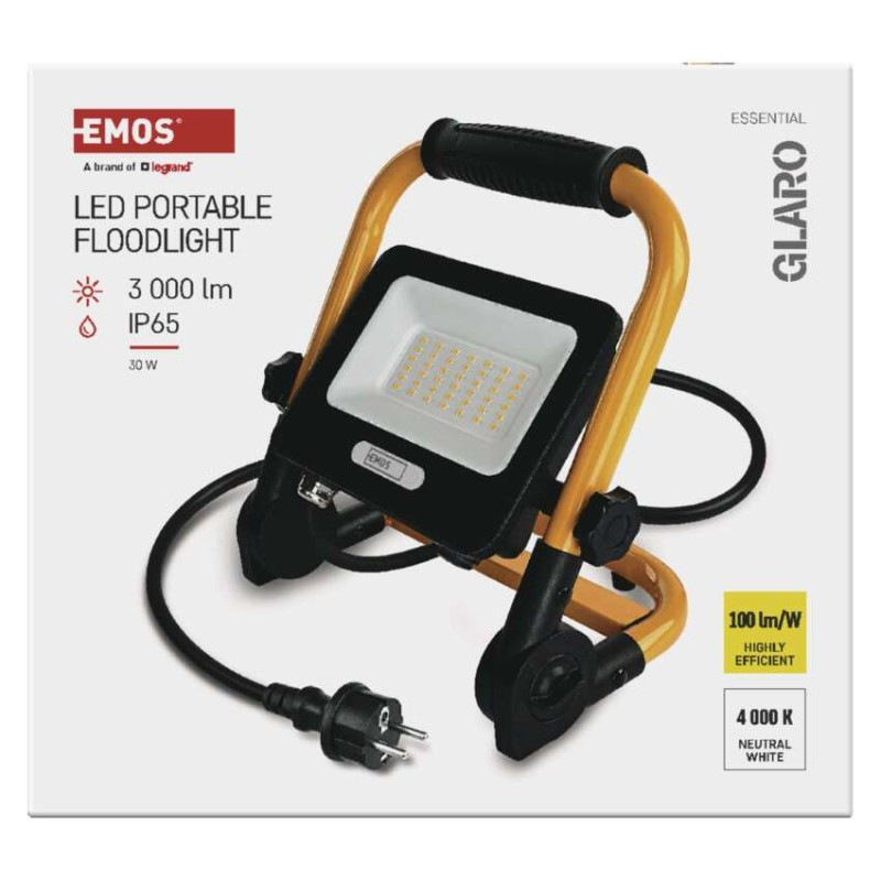 LED reflektor GLARO 30 W, žlto-čierny, IP65, 3000 lm, neutrálna biela 12
