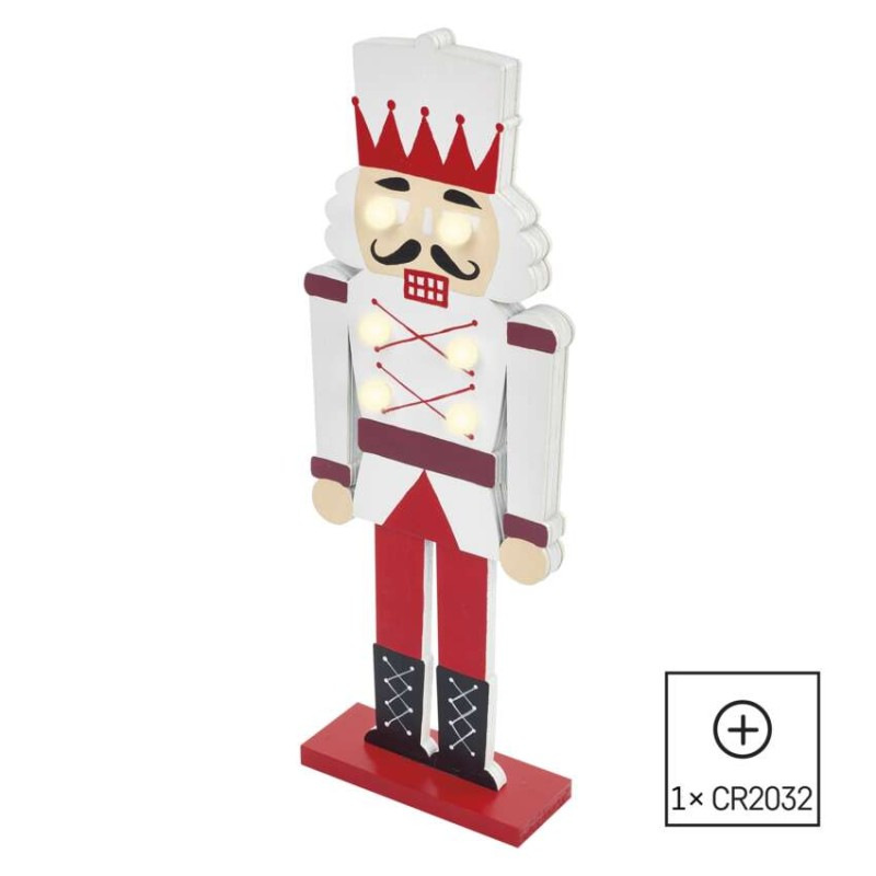 Drevený luskáčik, 29 cm, 1× CR2032, vnútorný, teplá biela 5