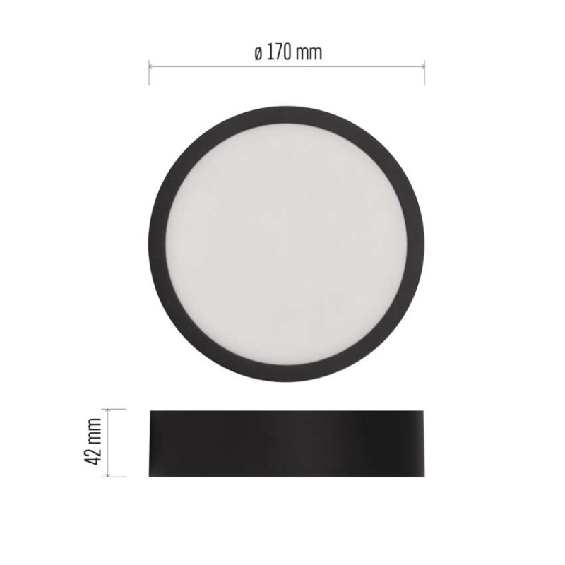 LED prisadené svietidlo, kruhové, čierne, 12,5W, CCT 2