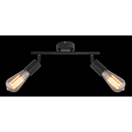 Nástenné svietidlo, kov čierny, bez tienidla, DxŠxV: 300x80x155, bez žiaroviek 2xE27, max. 60W 230V 4