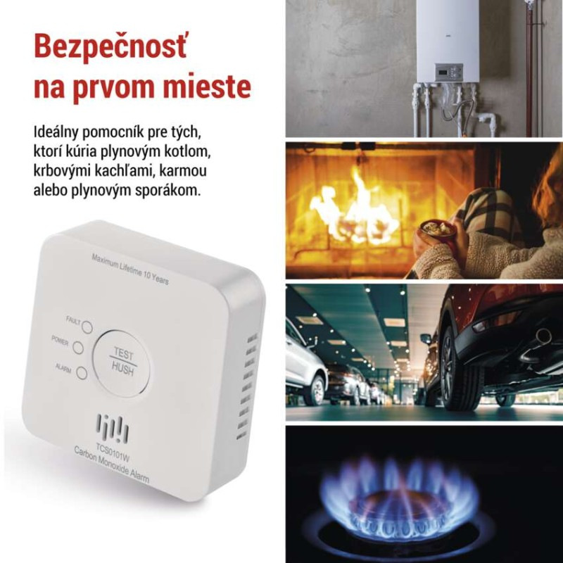 GoSmart detektor oxidu uhoľnatého v miestnosti TCS0101W s WiFi 3
