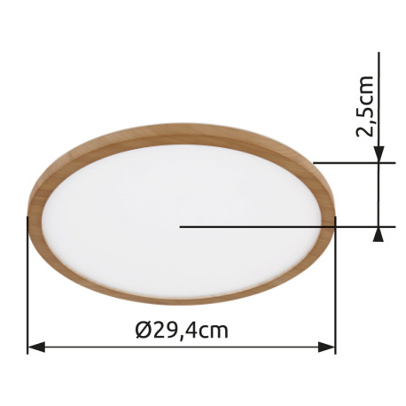 Stropné svietidlo, plast so vzhľadom dreva, satinovaný, biely, niekoľko úrovní cez nástenný spínač, 5