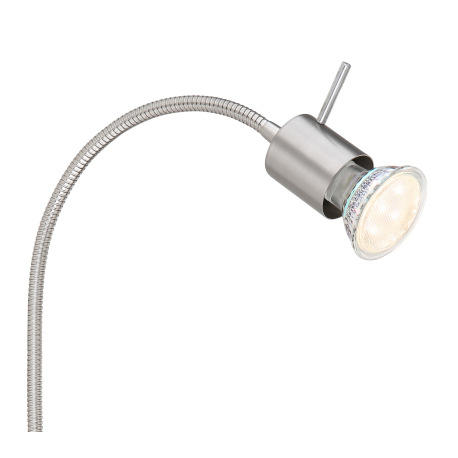 Nástenné svietidlo, kov nikel, Flexo, bez tienidla, vypínač, ŠxV:90x530, H:400, bez žiarovky 1xGU10, 4