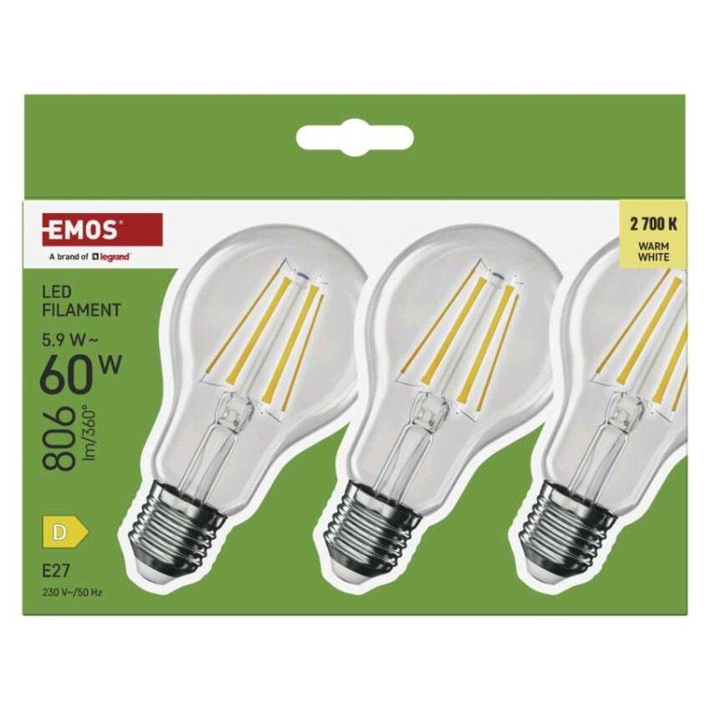 LED žiarovka Filament A60 / E27 / 5,9 W (60 W) / 806 lm / Teplá biela 6
