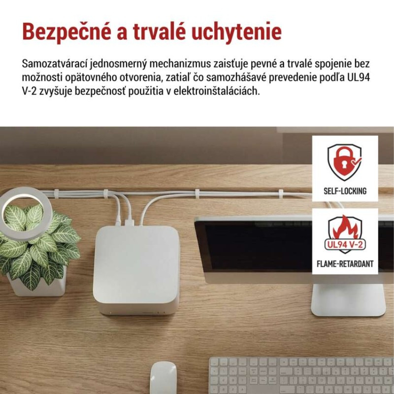 Sťahovacia páska 100×2,5, biela, 100 ks 8