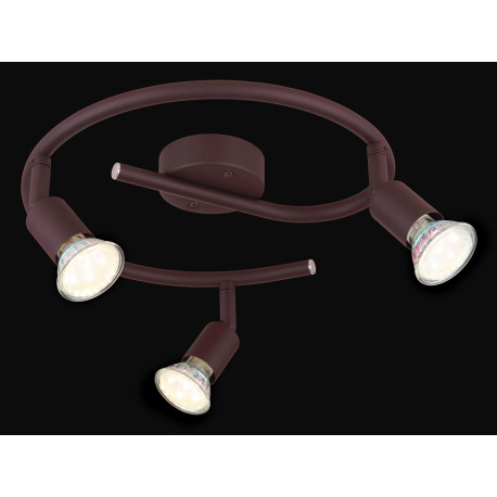 Stropné svietidlo, kov imitácia hrdze, otočné, Ø: 290, V:150, vrátane žiaroviek 3xGU10 LED 3W 230V, 2