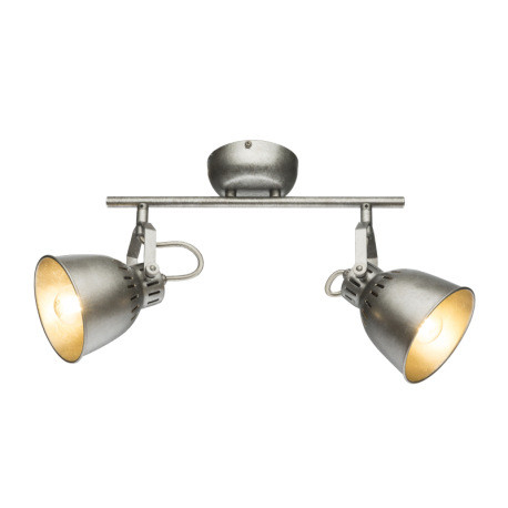 Nástenné svietidlo, kov, striebornošedé, DxV: 330x212mm, bez žiaroviek 2x E14, max. 40W 230V
