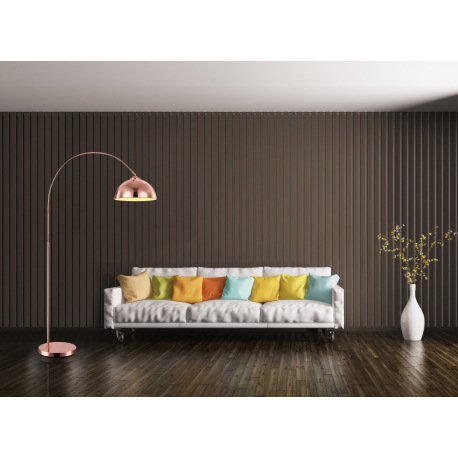 Stojanové svietidlo, kov, medená, plast, kábel 1,8 m, výškovo nastaviteľná, vypínač, DxŠxV: 920x300x 1