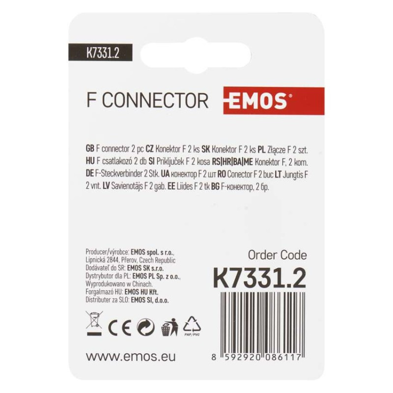 Konektor F vidlica pre koax CB50, CB100 2