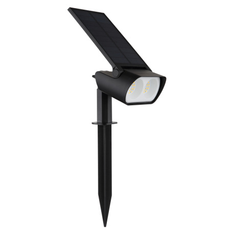 Solárne svietidlo, plast čierny, plast priehľadný, prepínač 3 úrovní jasu: 100%, 60% alebo 30%, vrát 3