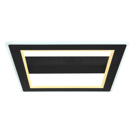 Stropné svietidlo, kov čierny, akryl opál, DxŠxV:450x450x50mm, vrátane LED 30W 230V, 3831lm zdroj, 1 12