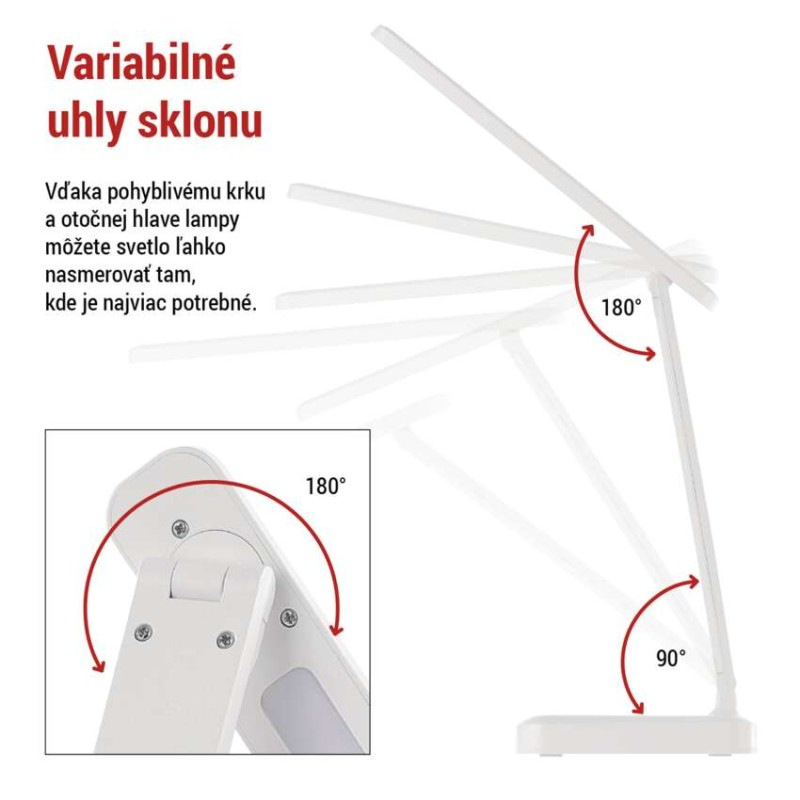 LED stolná lampa AMY, dobíjacia 6