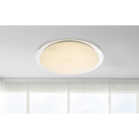 Stropné svietidlo, kov biely, plast satinovaný, plast priehľadný, trblietavý efekt, stmievateľná, di 2