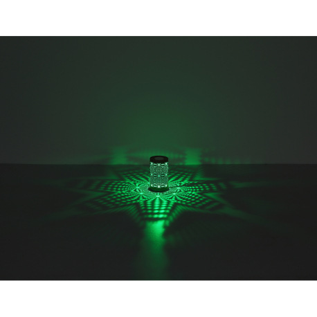 Stolná lampa, plast biely matný, kov zelená, dotykové zapnutie/vypnutie, zmena farieb RGB, fixácia f 8