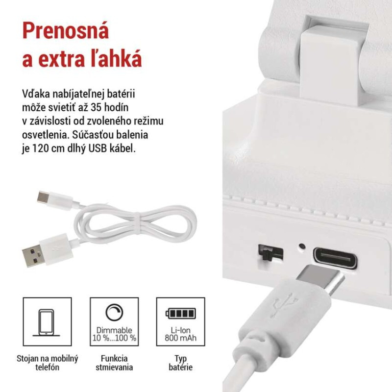 LED stolná lampa AMY, dobíjacia 5