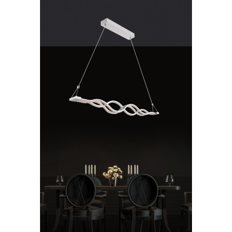 Závesné svietidlo, chróm, sklo priehľadné, sklenené krištále priehľadné, diaľkové ovládanie, fixácia 1