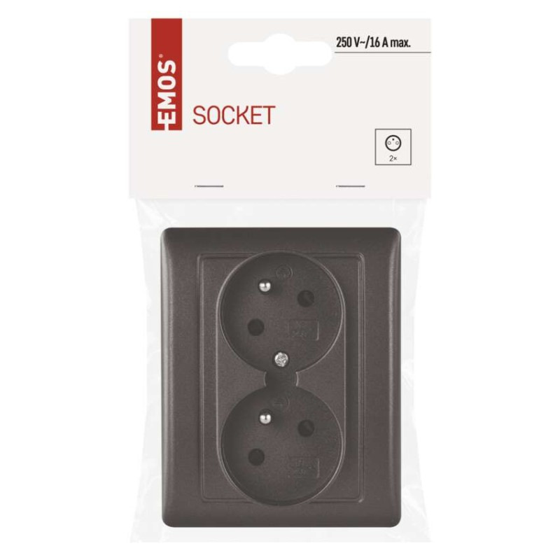 Zásuvka dvojnásobná, antracit 3