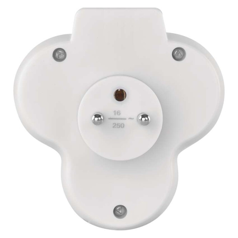 Rozbočovacia zásuvka 3× guľatá, biela 4