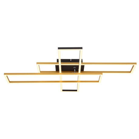 Stropné svietidlo, kov čierny, hliník čierny, hliník zlatý, plast biely, polohovateľné, DxŠxV: 800x6 4