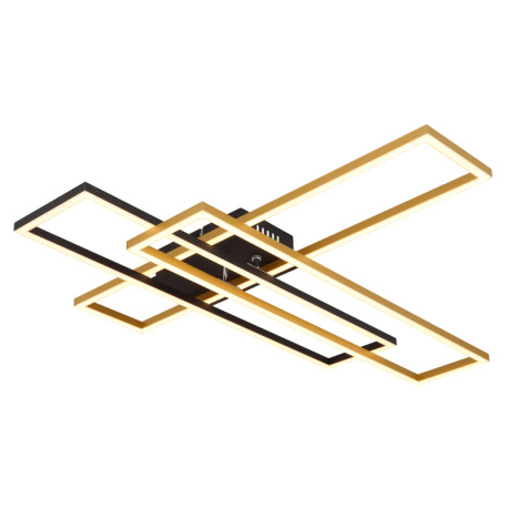 Stropné svietidlo, kov čierny, hliník čierny, hliník zlatý, plast biely, polohovateľné, DxŠxV: 800x6 15