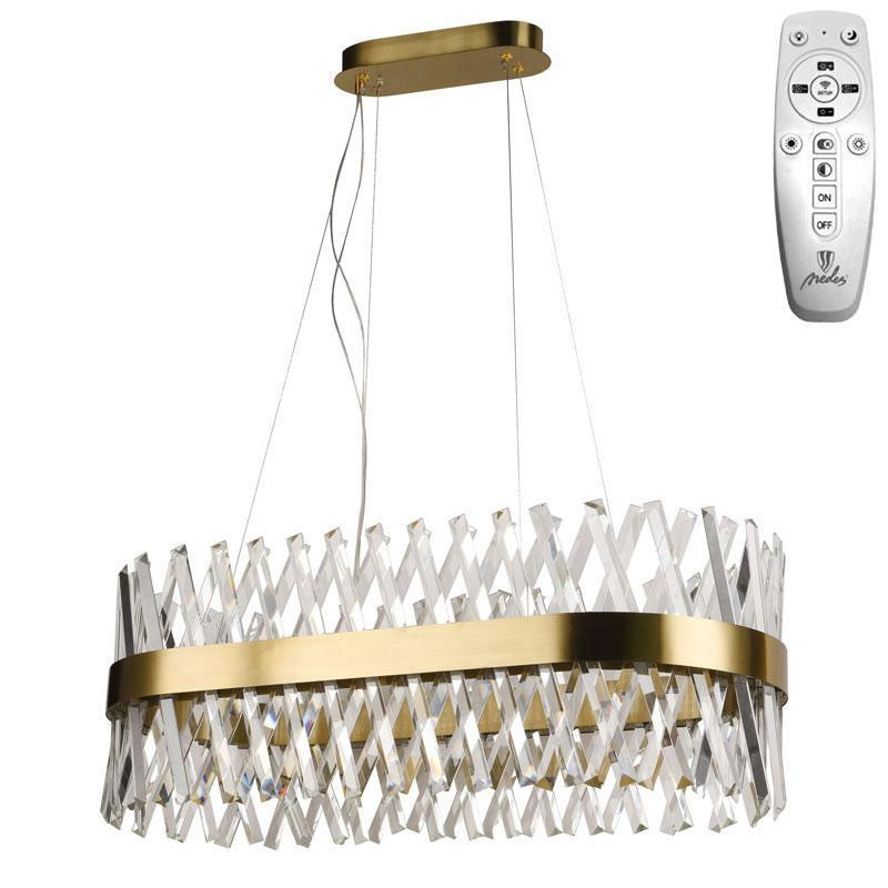 LED krištáľový luster + diaľkový ovládač 90W - J6307/C 6