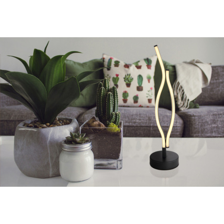 Stolná lampa kov čierny matný, plast biely, hliník čierny matný, kábel PVC čierny, vypínač na kábli, 1