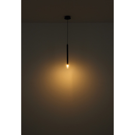 Závesné svietidlo, kov čierny, akryl satinovaný, číry, kábel PVC čierny, ø: 340 mm, V: 1200 mm, bez 11