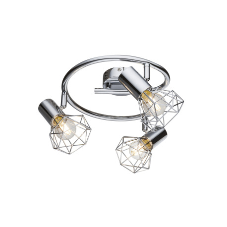 Stropné svietidlo, kov chróm, Ø 250, V:150, bez žiaroviek 3xE14, max. 40W 230V.