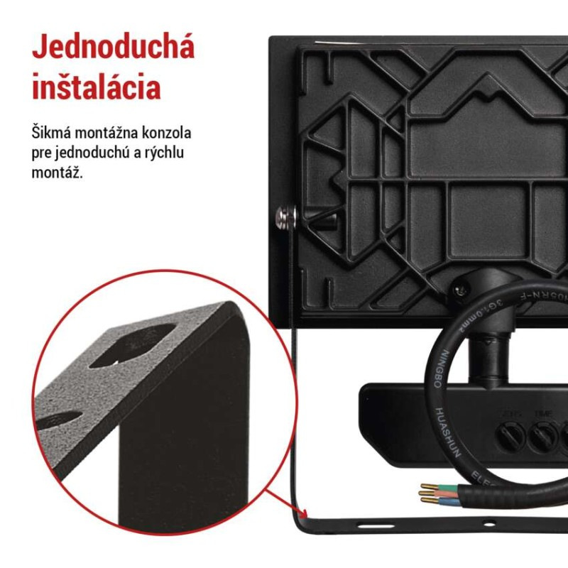 LED reflektor TAMBO so senzorom pohybu, 30 W, 3000 lm, čierny 8