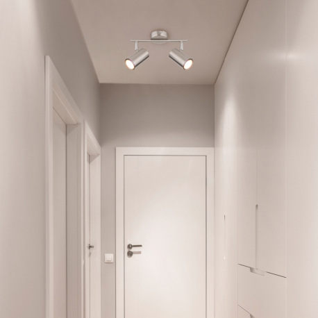 Nástenné svietidlo, kov nikel, chróm, DxŠxV: 250x100x135mm, bez žiaroviek 2x GU10, max. 25W 230V 1