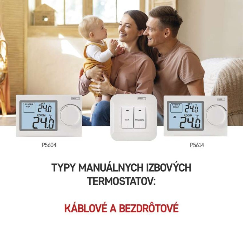 Izbový manuálny drôtový termostat P5604 2
