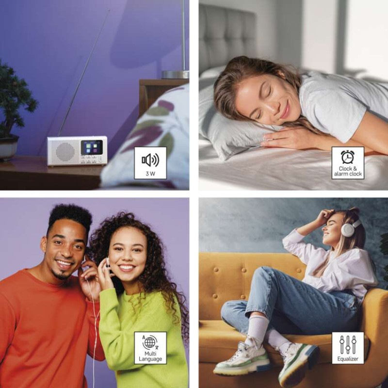 Prenosné rádio s Bluetooth P-600W, DAB / DAB+ / FM, biele 3