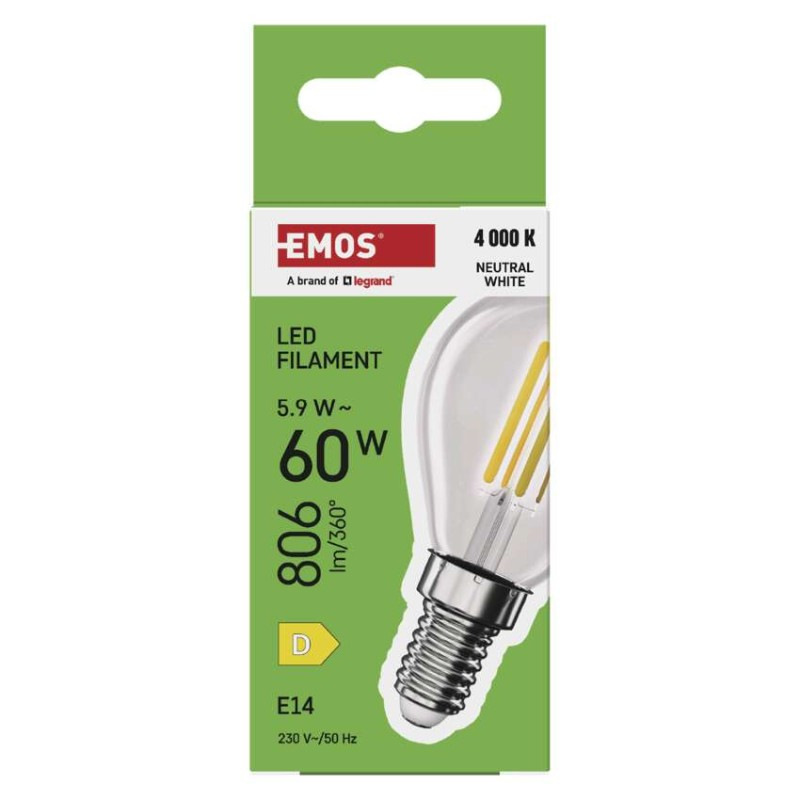 LED žiarovka Filament Mini Globe / E14 / 5,9 W (60 W) / 806 lm / Neutrálna biela 4