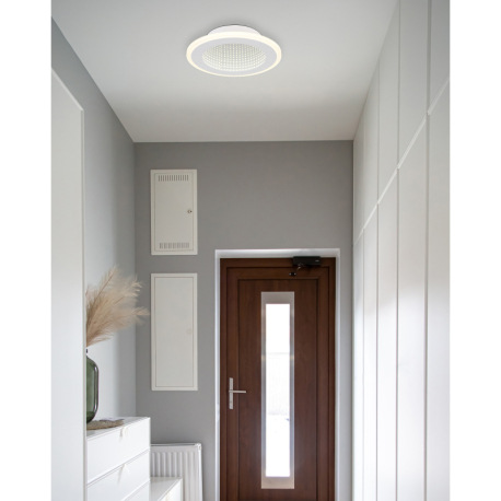 Stropné svietidlo, kov biely, plast, zrkadlový 3D efekt, akryl biely, ø: 225mm, V: 40mm, vrátane LED 1