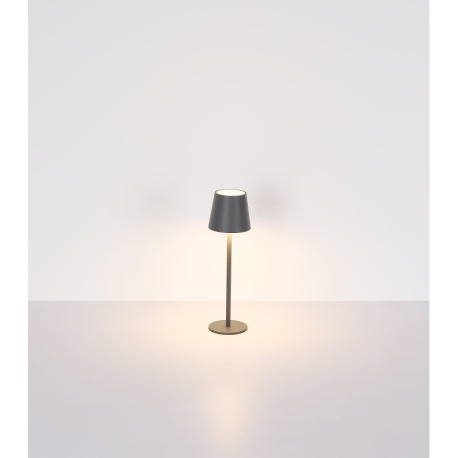 Stolová lampa, kov/plast čierny/biely, dotyk. zap/vyp/stmievanie, USB-A 2.0 - USB-C; aku CR18650 180 15