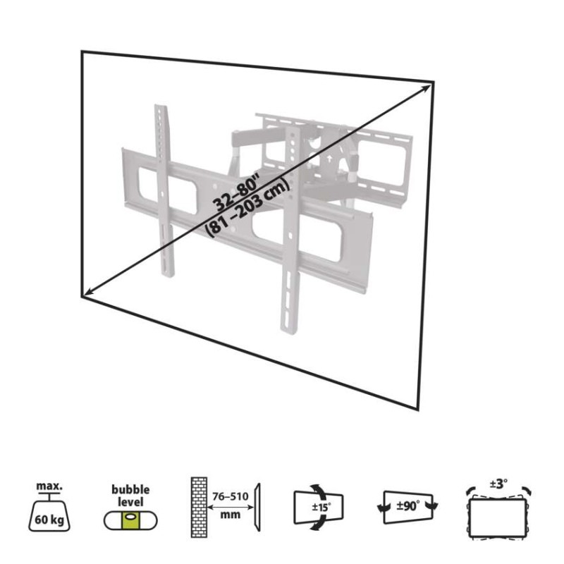 Konzolový držiak LED TV 32–80" (81–203 cm) 2