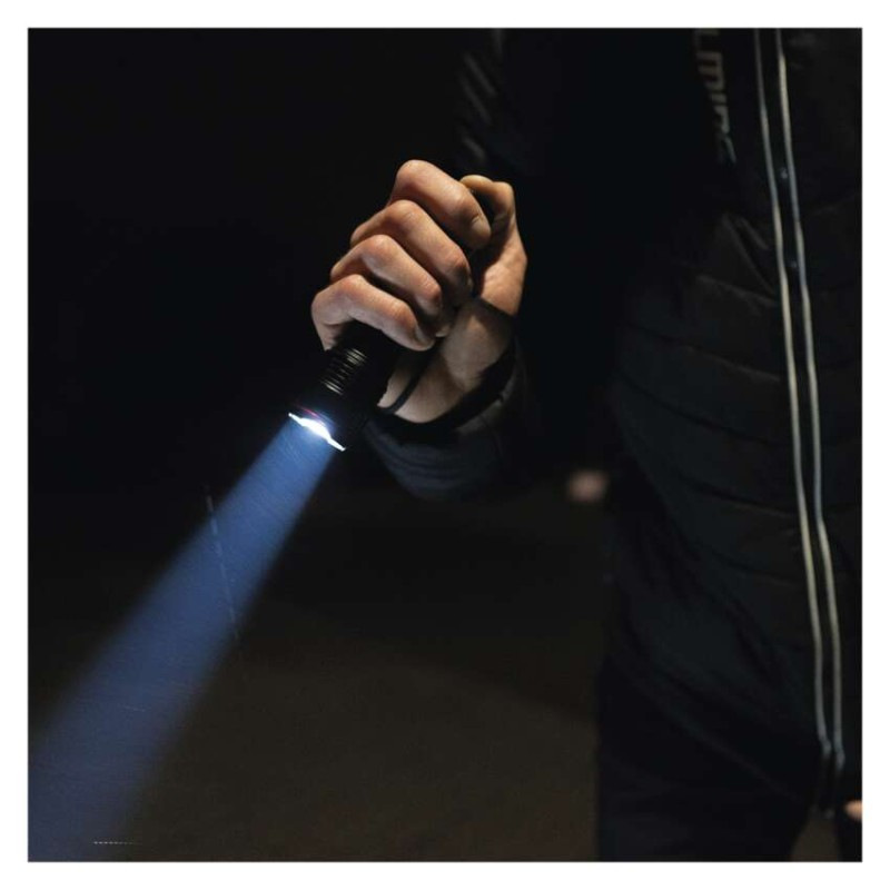 LED ručné kovové svietidlo, 500 lm, 4× AAA, fokus 1